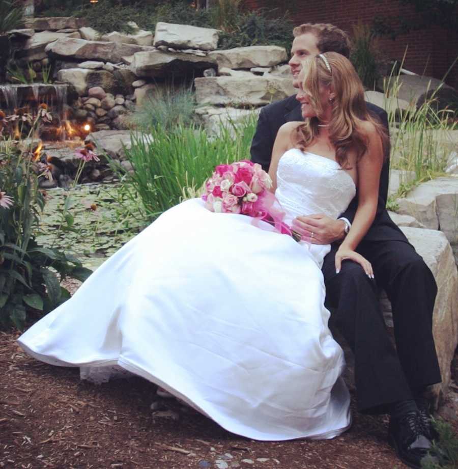 bride and groom on wedding day