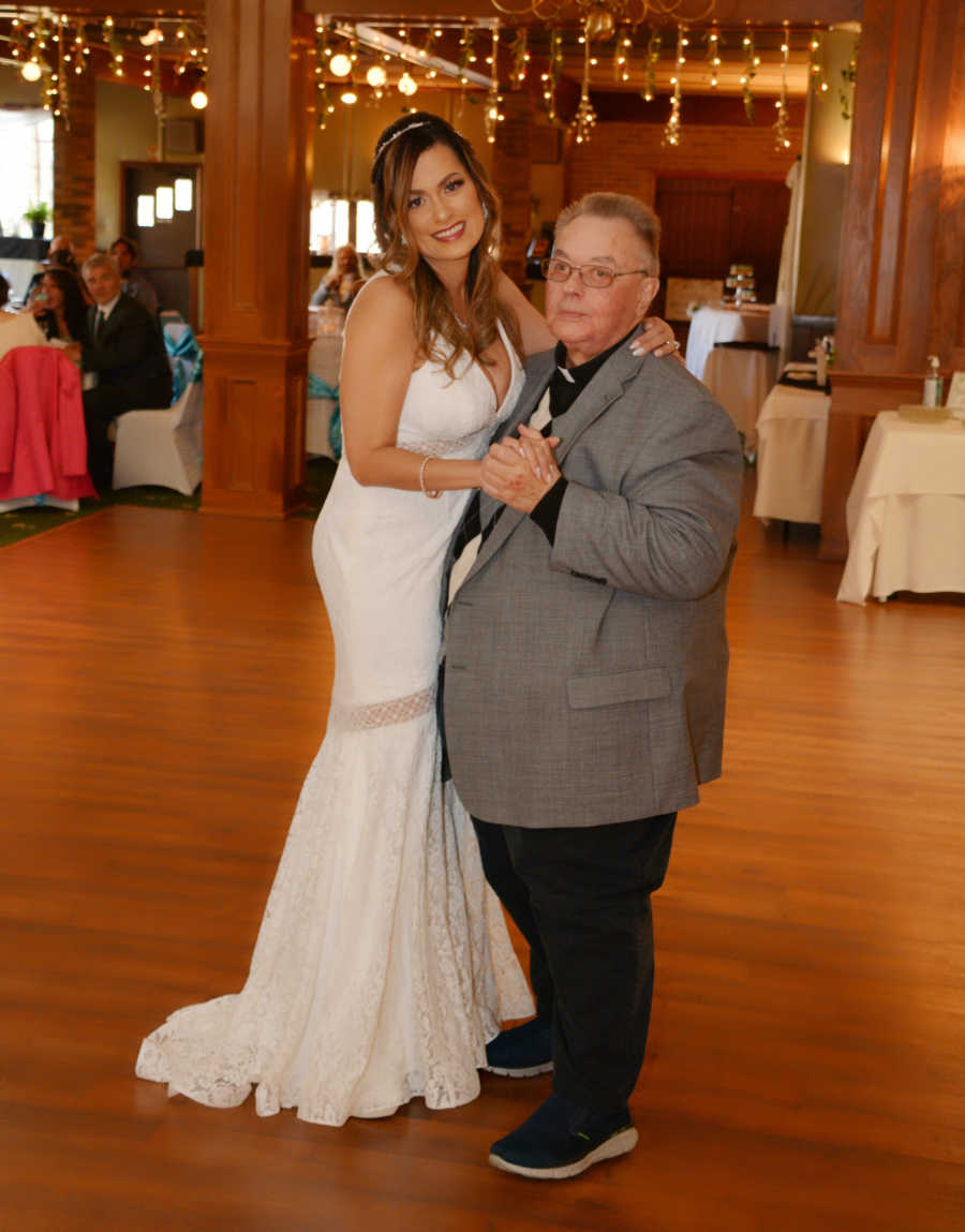 bride and her father on her wedding day