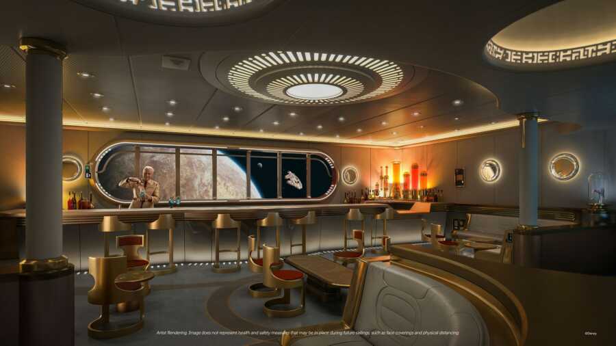 Disney's first look at the new Star Wars Hyperspace Lounge aboard the new Disney Wish cruise ship