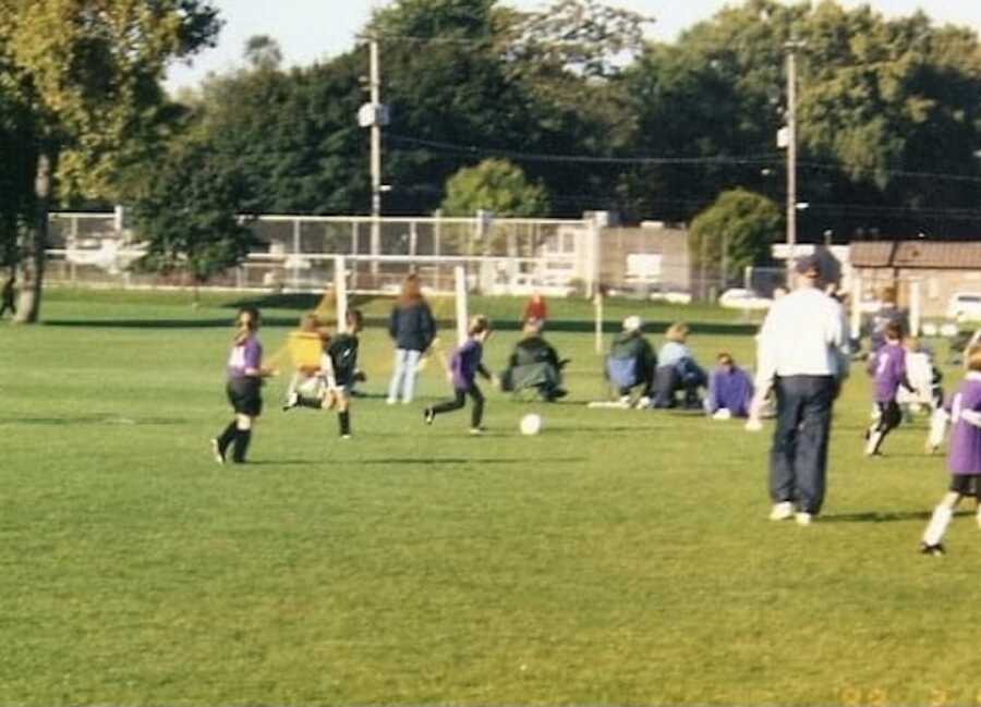 woman when she was playing soccer as a child