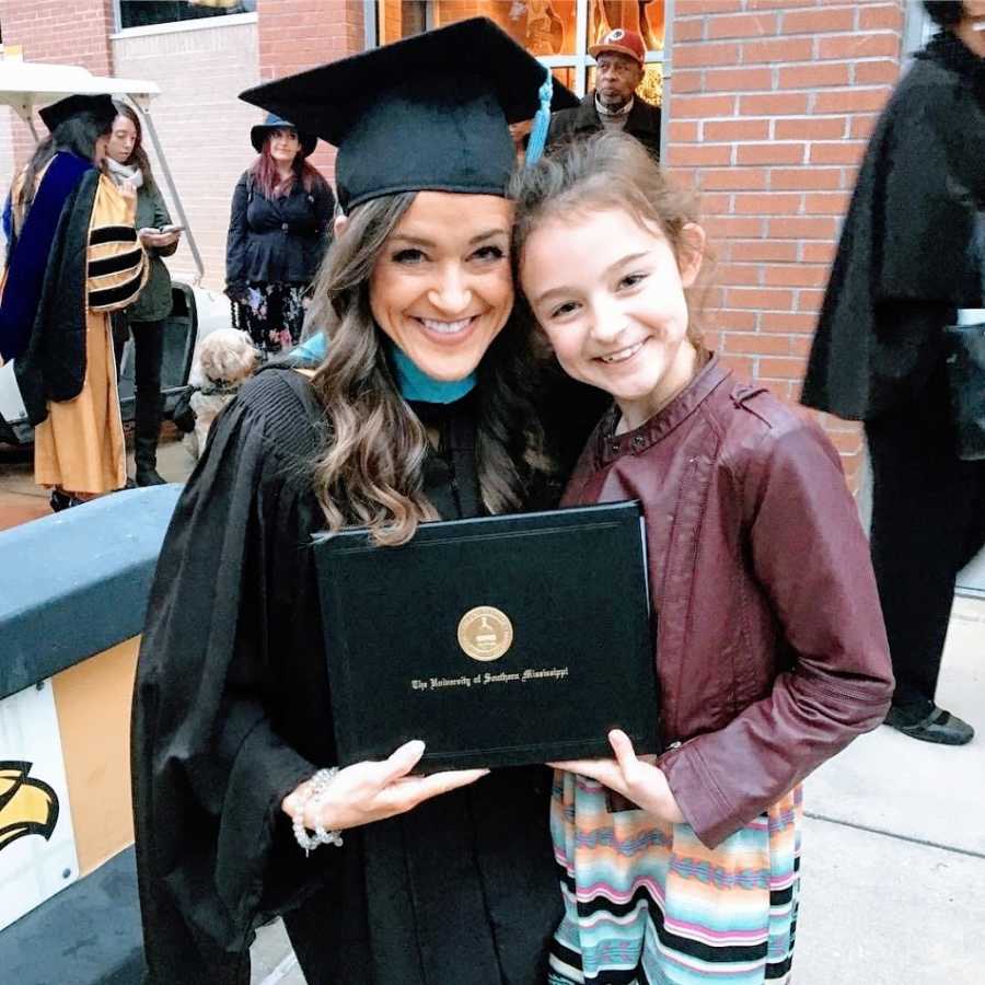 Mom and daughter at graduation