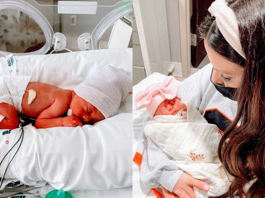 妈妈分享了早产女儿在新生儿重症监护室度过的照片