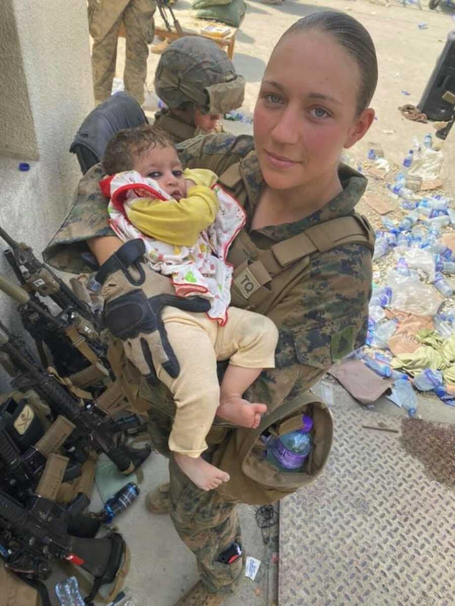 Soldier with baby