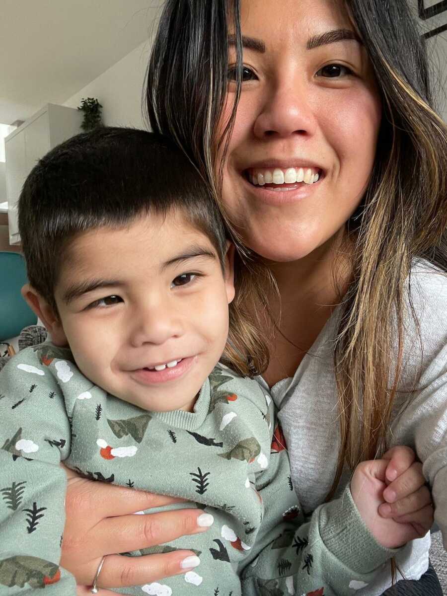 mom with her son, Elijah