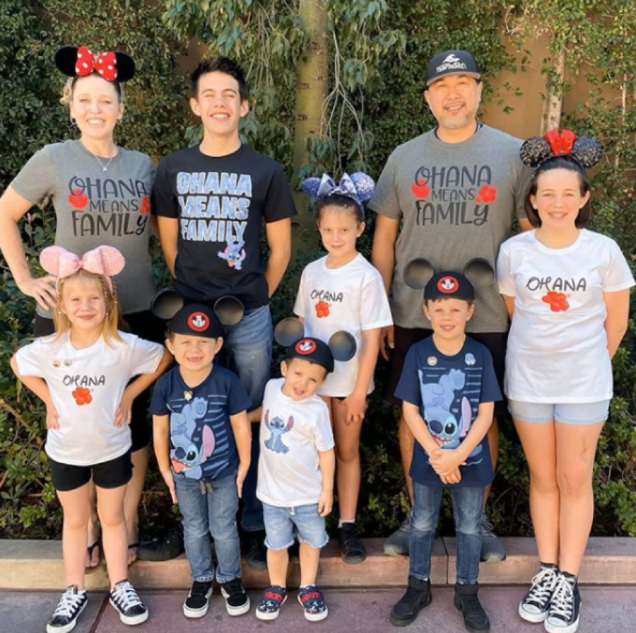 family at Disneyland