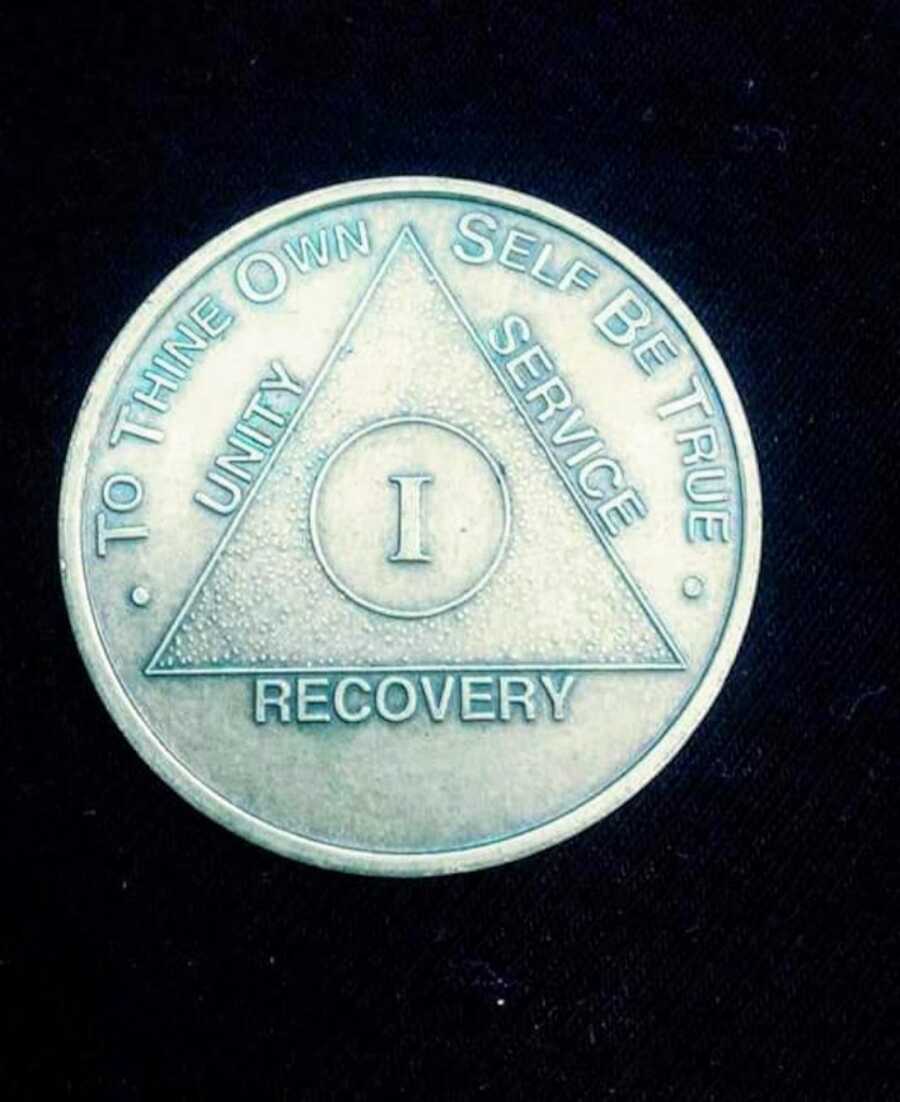 alcoholism recovery coin