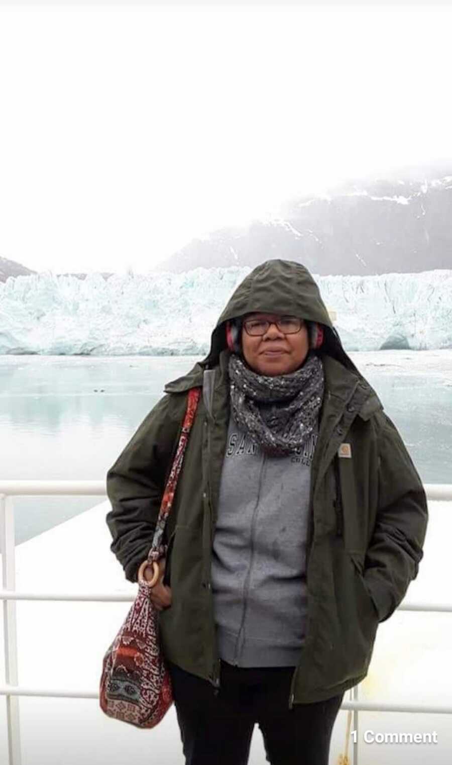 woman takes a trip to Alaska