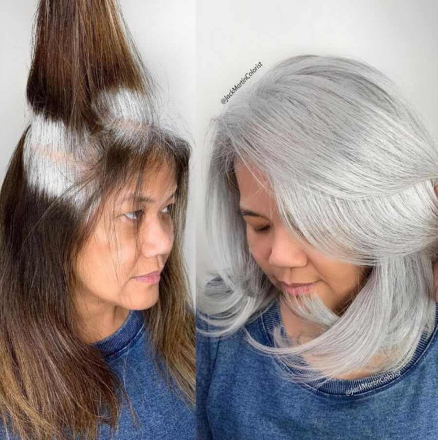This California Hairstylist Is Helping Women Embrace Their Natural Gray Hair  – Love What Matters