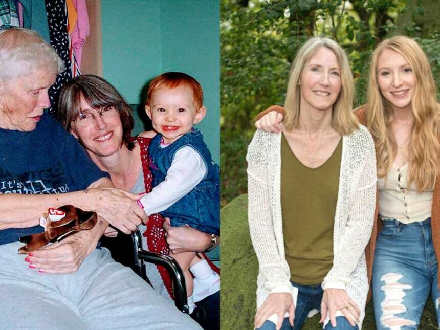 Woman with mother and daughter and mother with daughter who has celiac