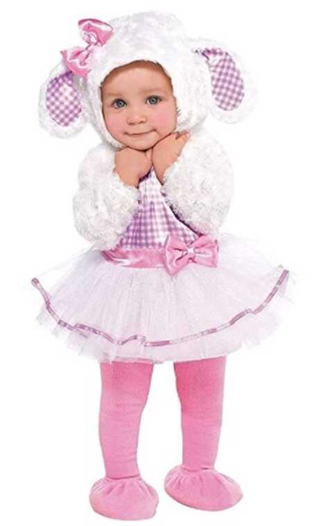 Little lamb baby girl Halloween costume. 