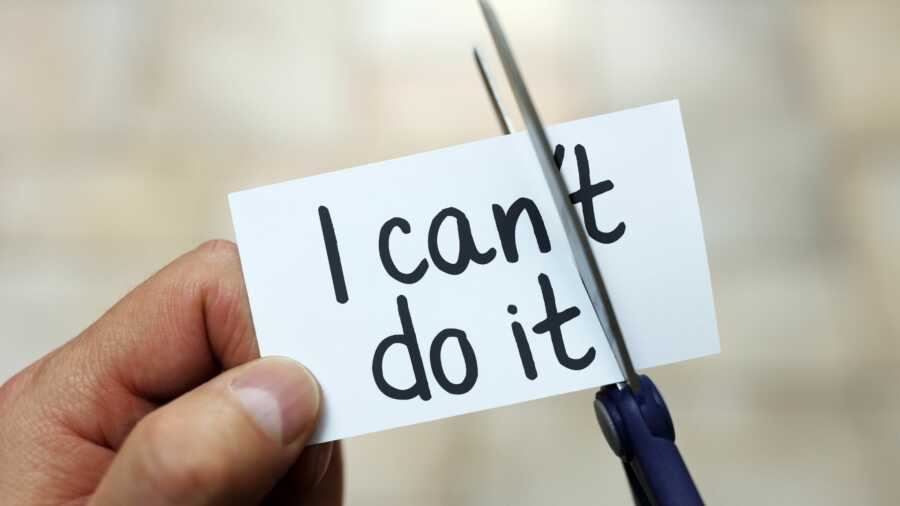 Cutting an "I can't" statement so it says "I can do it."