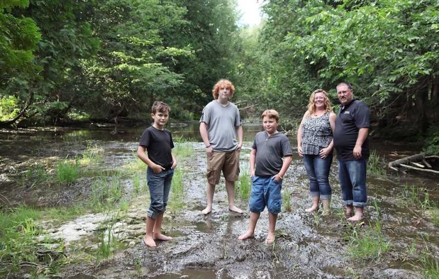 family all grown up and outdoors