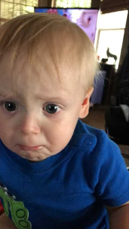 Baby cries every time anyone says the word "no."