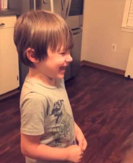 Young boy crying when he found out dinosaurs are extinct. 