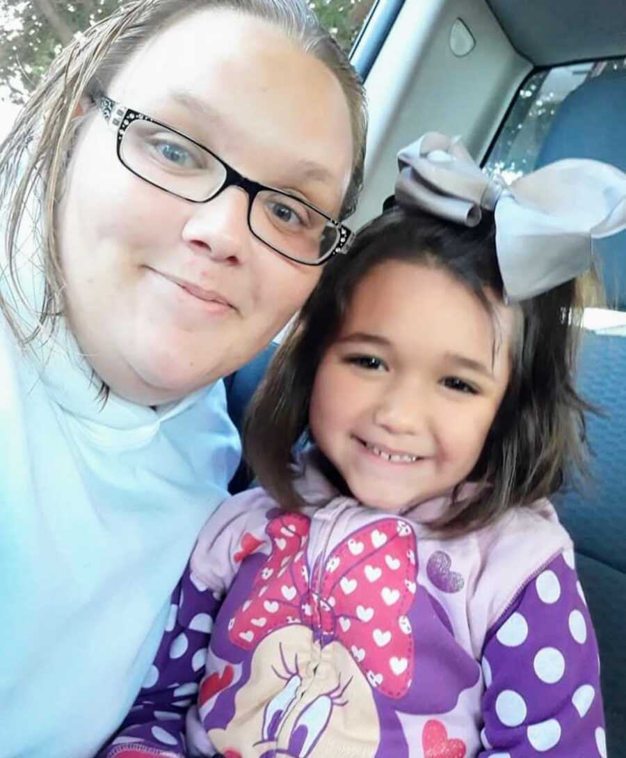 Brain disease survivor and her daughter 