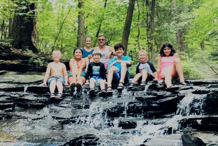 family on hike