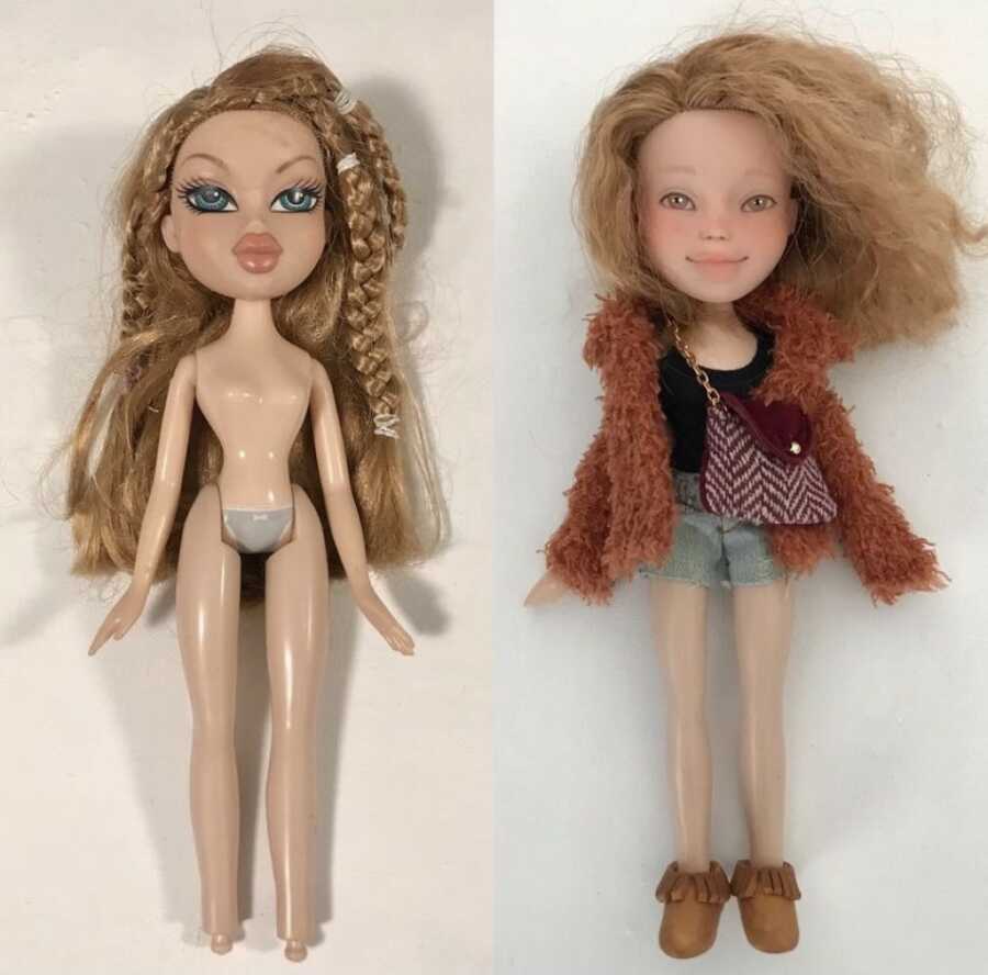 a bratz doll stripped and made into a doll better for children