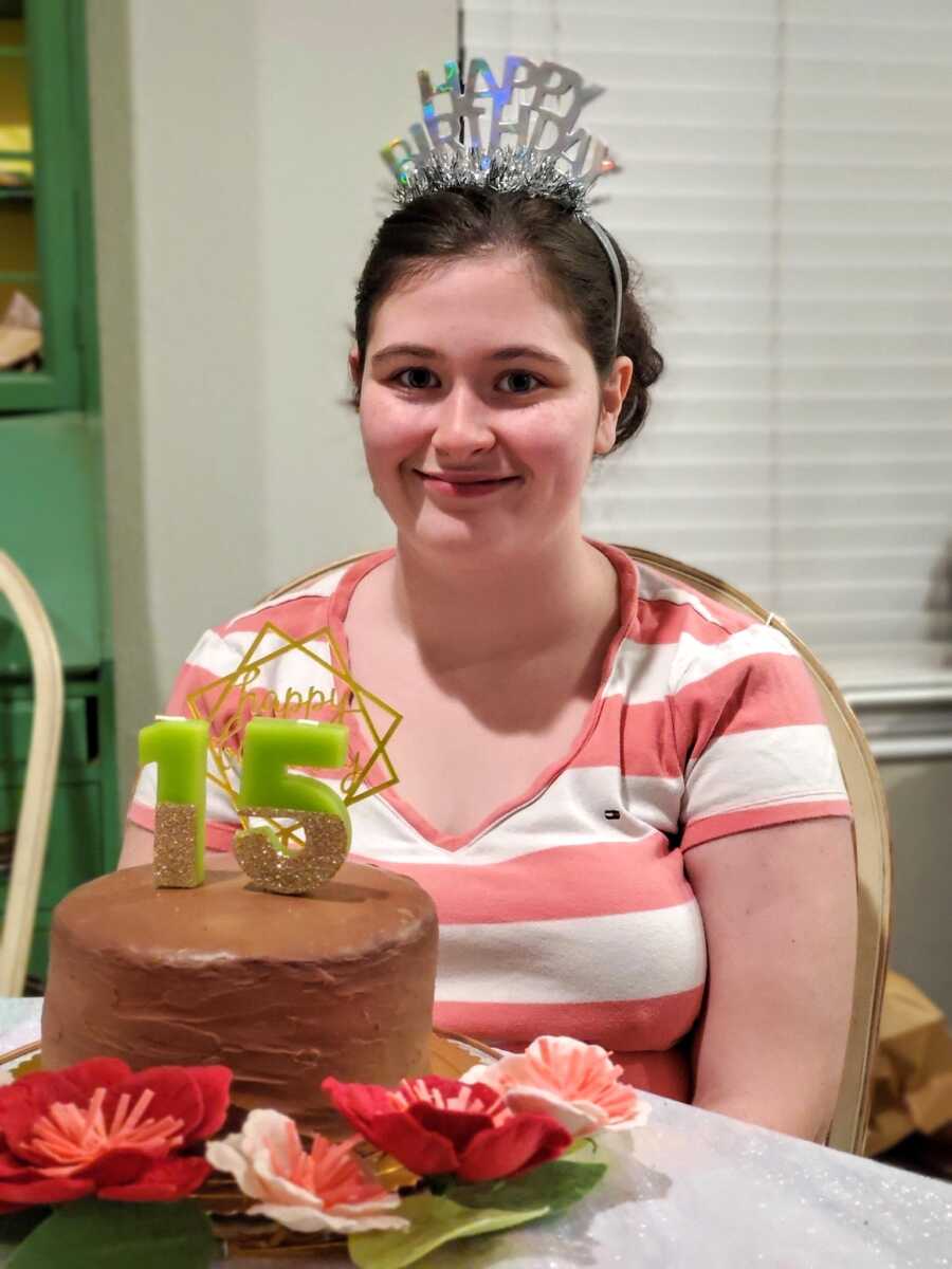 Young girl celebrates her 15th birthday during the Covid-19 pandemic