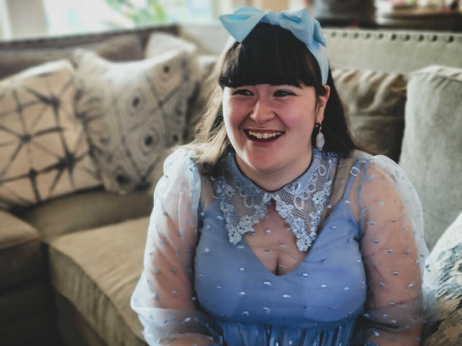 Young girl with Epilepsy smiles big at her surprise sweet 16 party