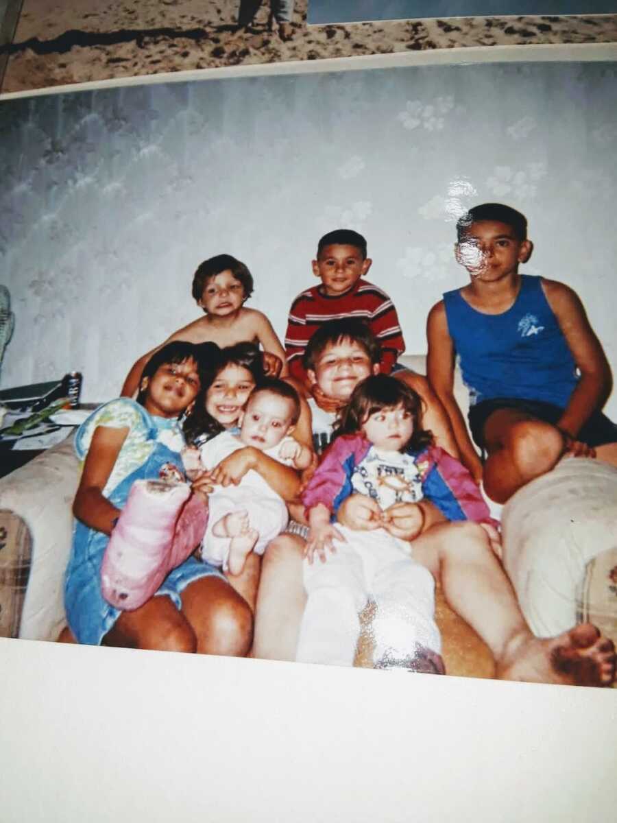 Mom when she was little with her family