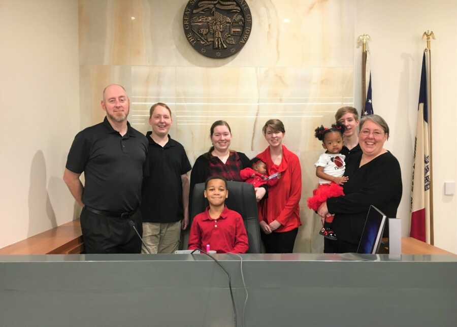 Emma's family at the court house on adoption day. 