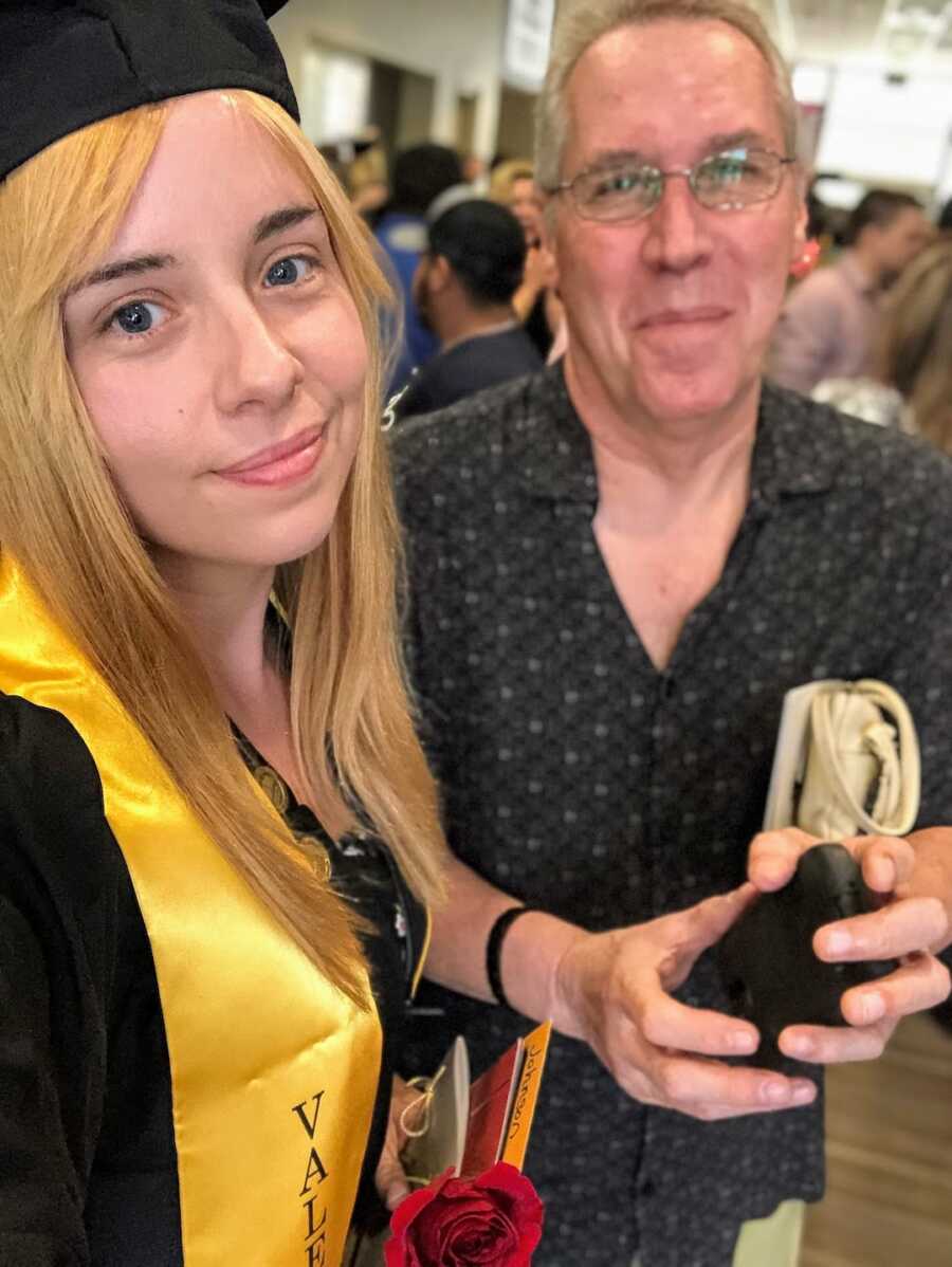 mom becomes valedictorian and his with dad