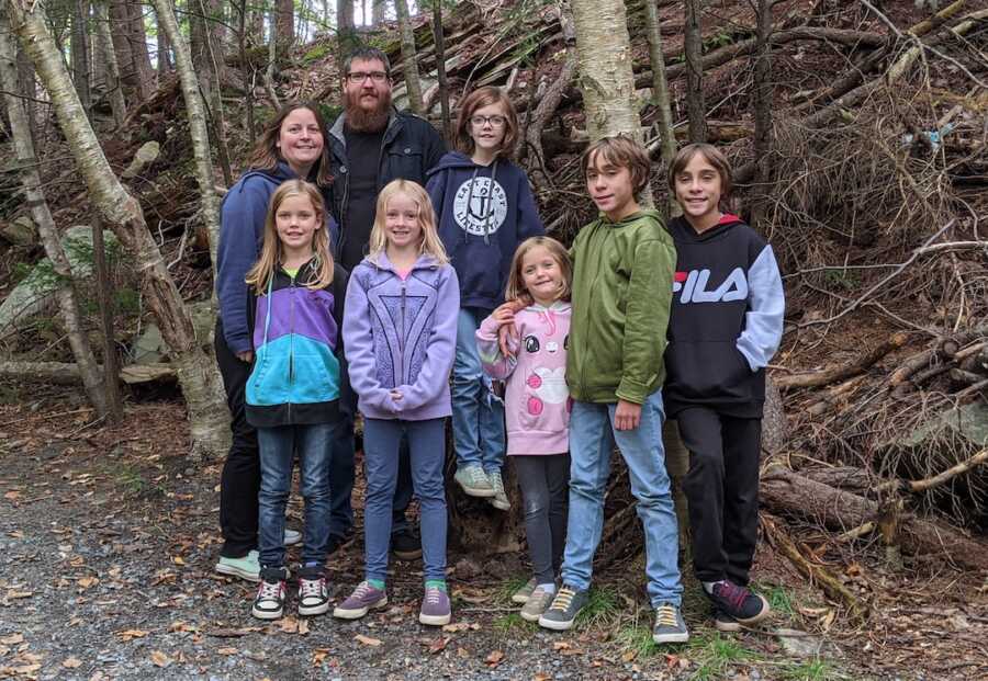 family in the woods