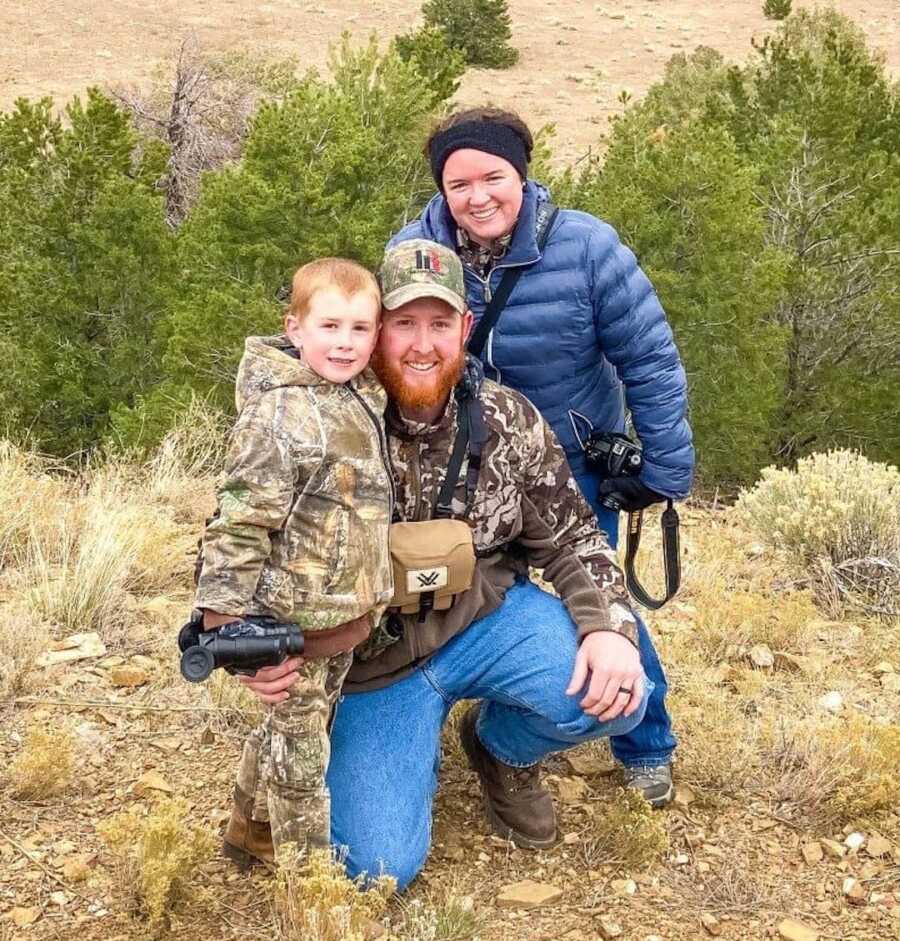 family photo outside