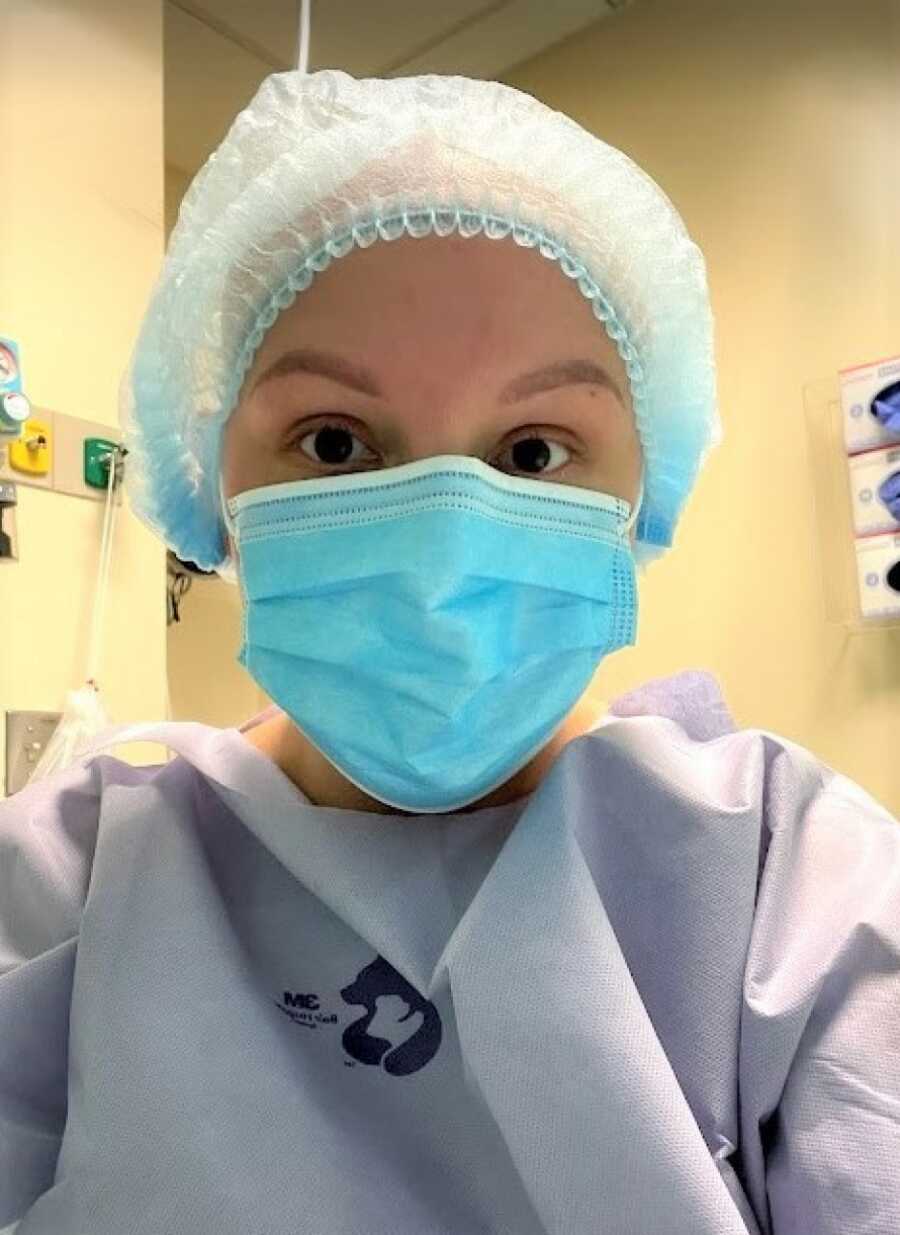 woman before surgery