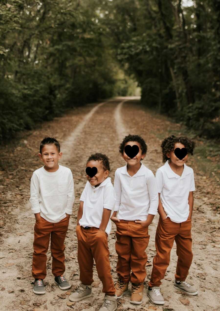 four kids including their foster kids