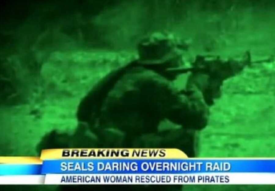 News screen grab of American military's rescue mission.