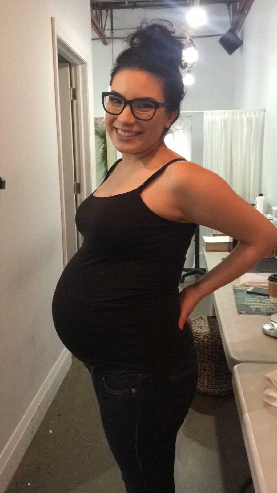 pregnant mom smiling