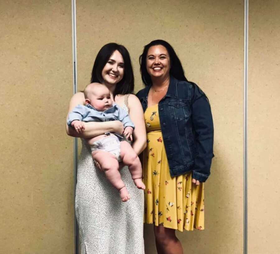 baby with birth mom and adoptive mom