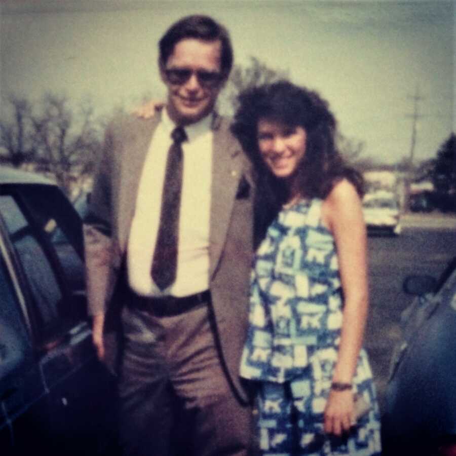 woman with stepdad at graduation