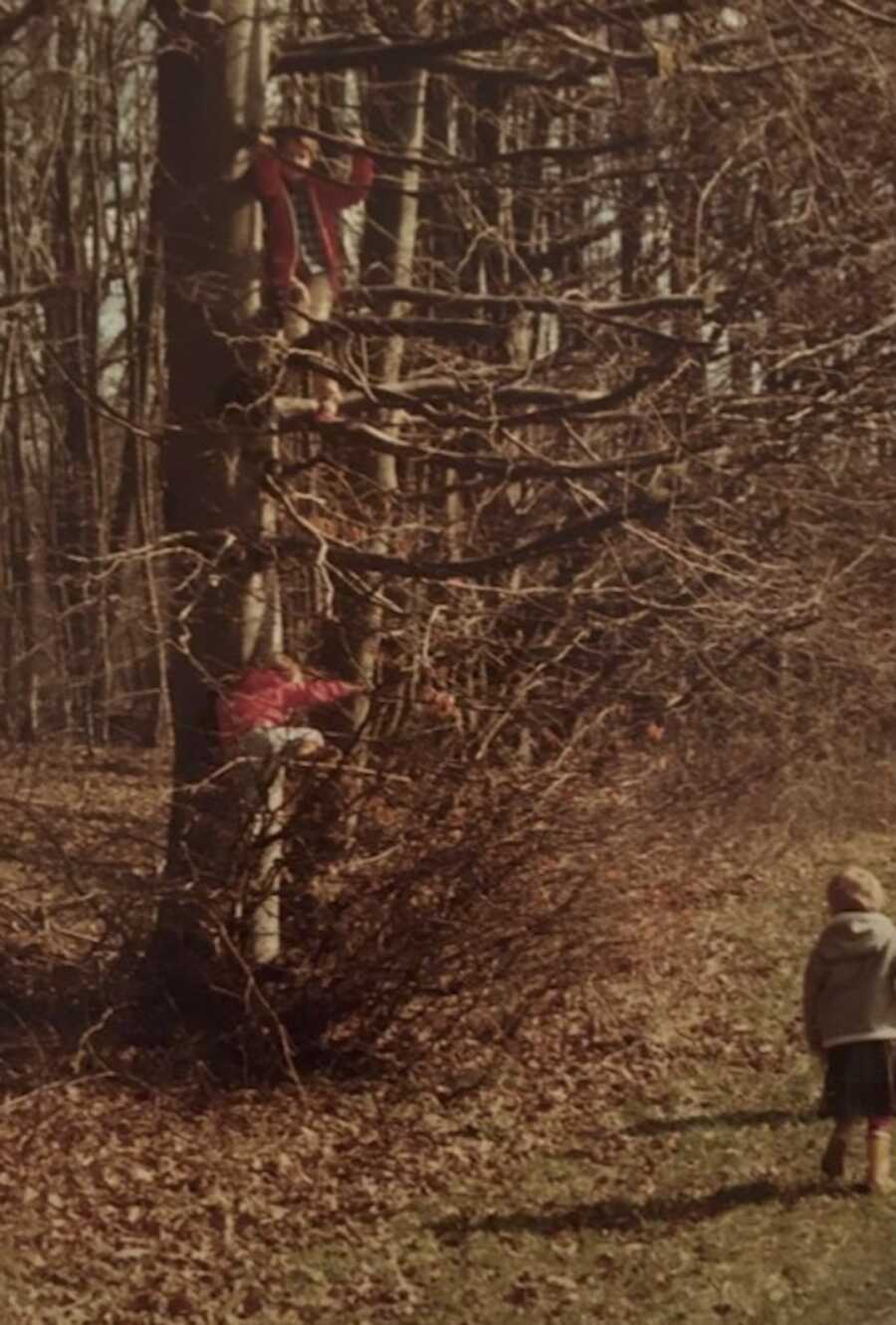 young girl in the woods