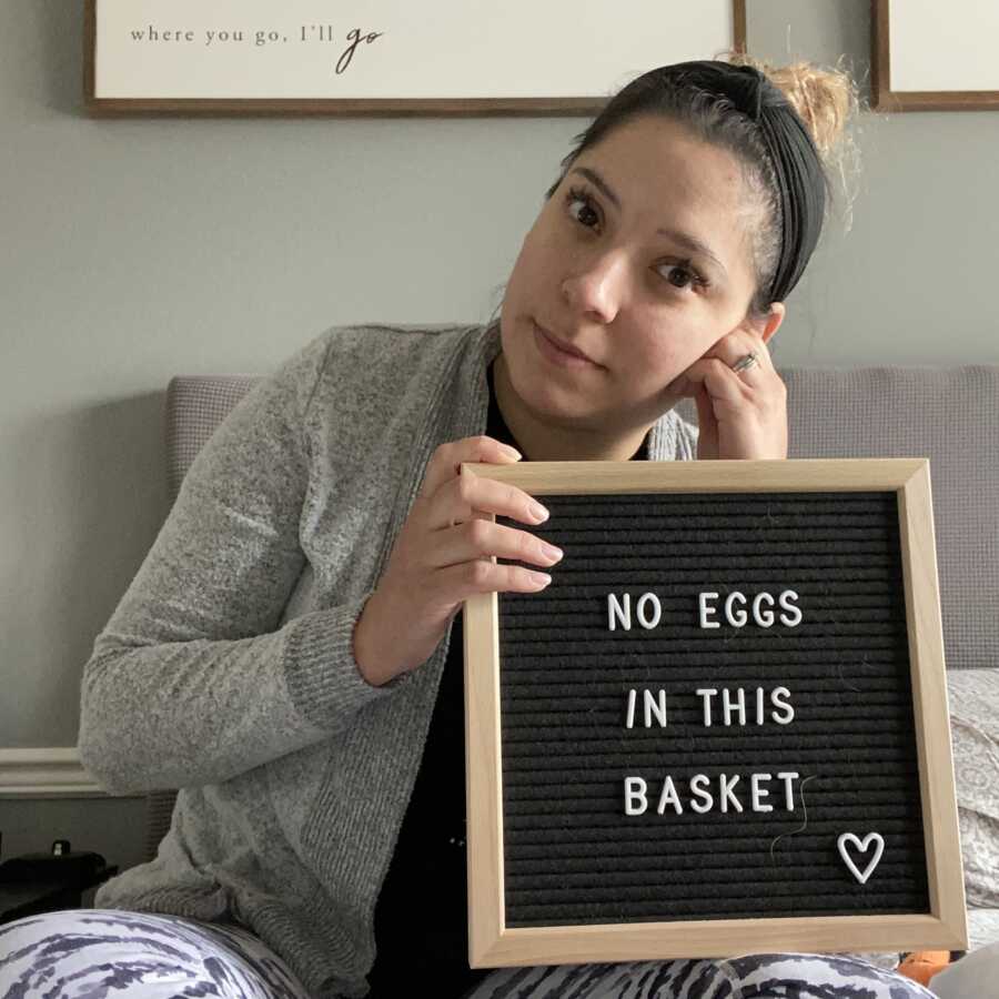 woman upset about her egg status