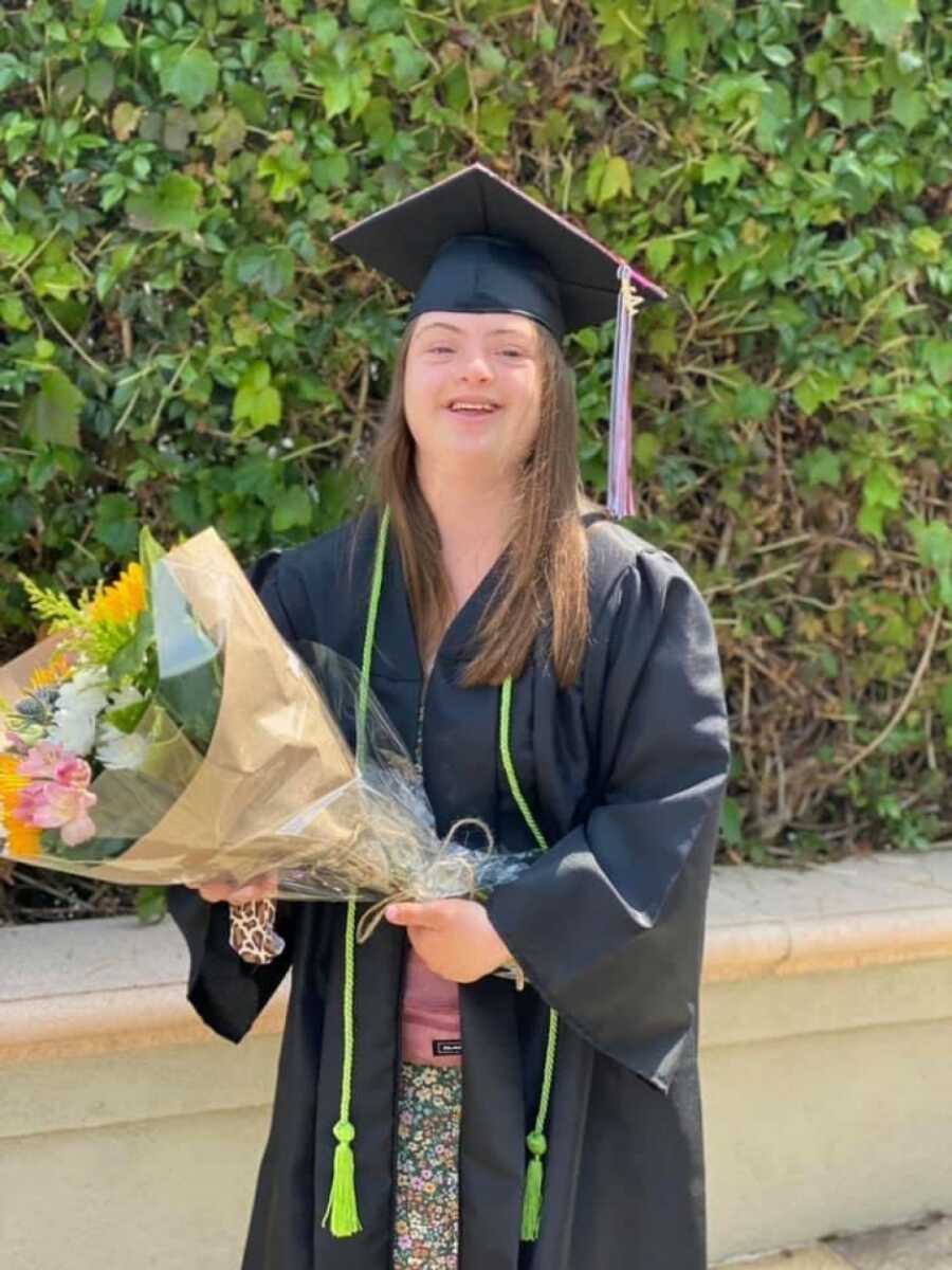 girl with down syndrome graduating