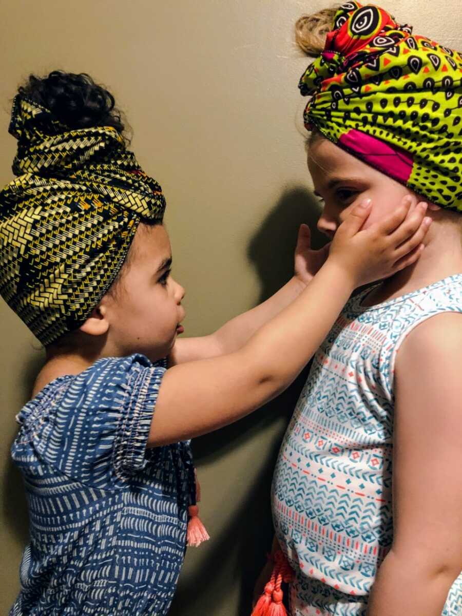 Adoptive sisters take powerful photos with headwraps on