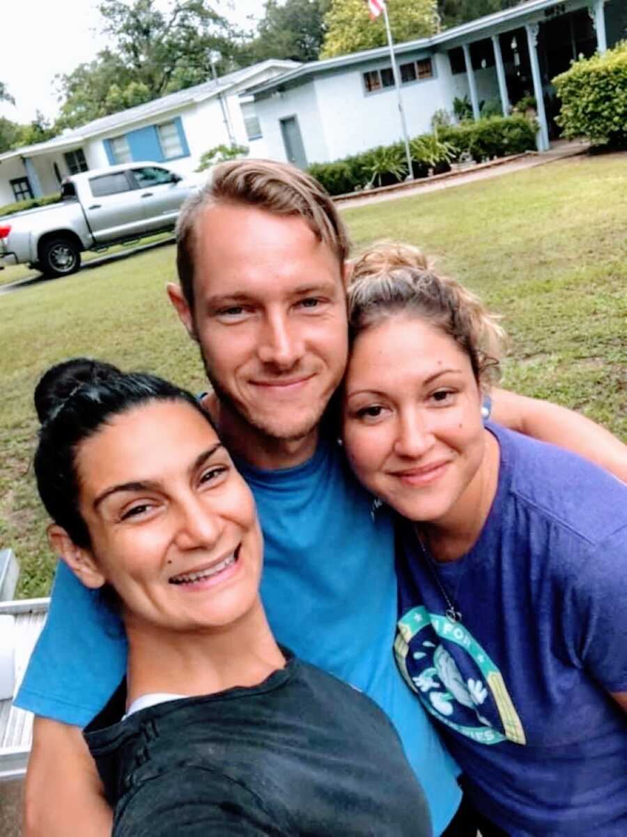 Adoptee takes a selfie with her two biological siblings