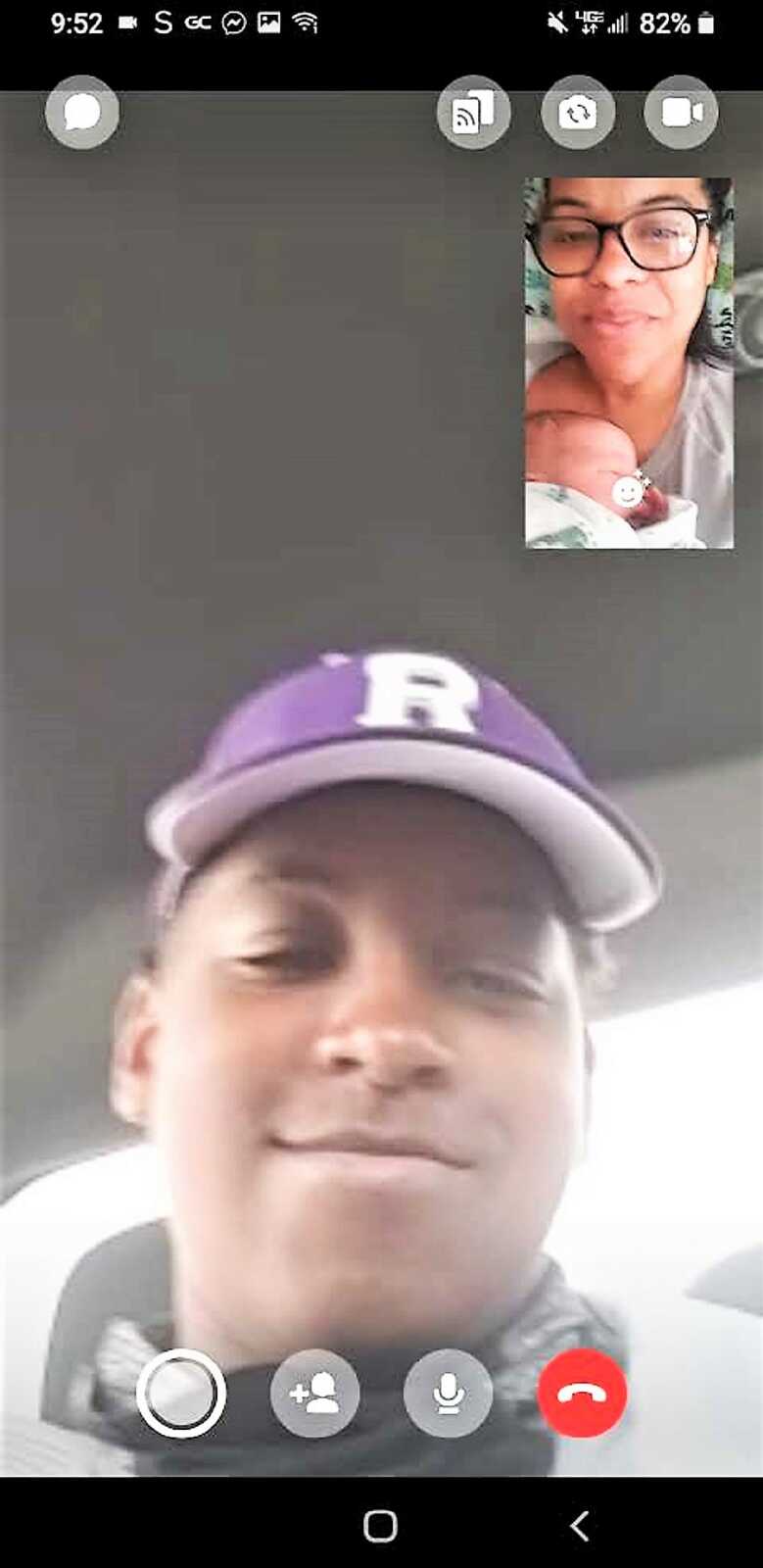 Mom facetimes oldest son while holding newborn in the hospital due to covid restrictions