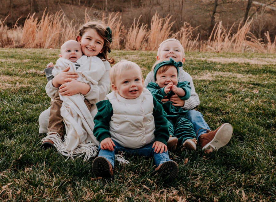 children in a field