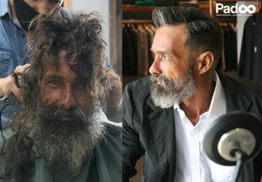 before and after of man getting a makeover