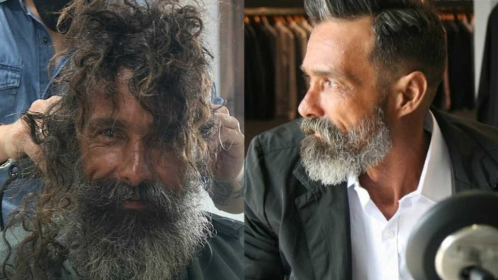 before and after of man getting a makeover