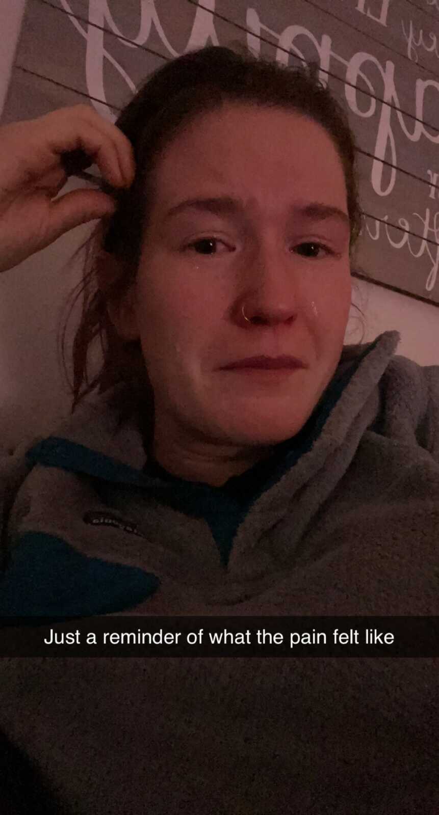 woman on snapchat crying about her break up