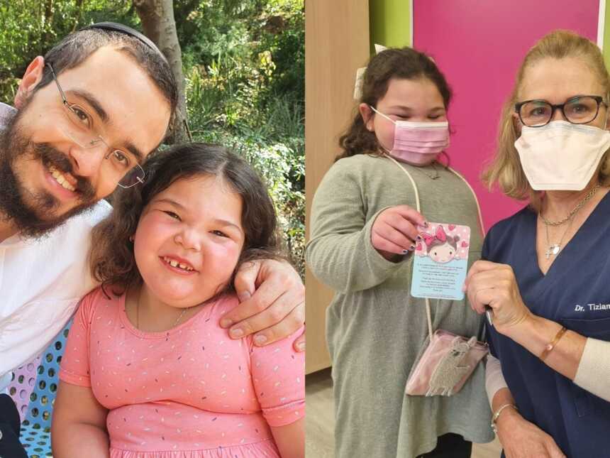 A girl and her dad and a child with rare condition spreads kindness