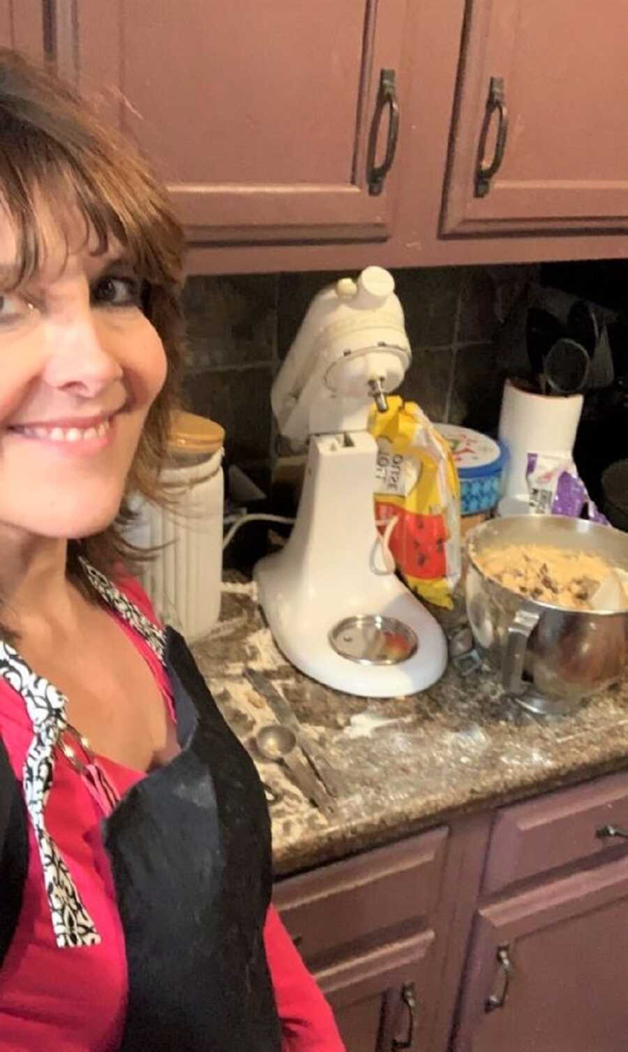 Stacy makes Fruitcake Cookies in her kitchen. 