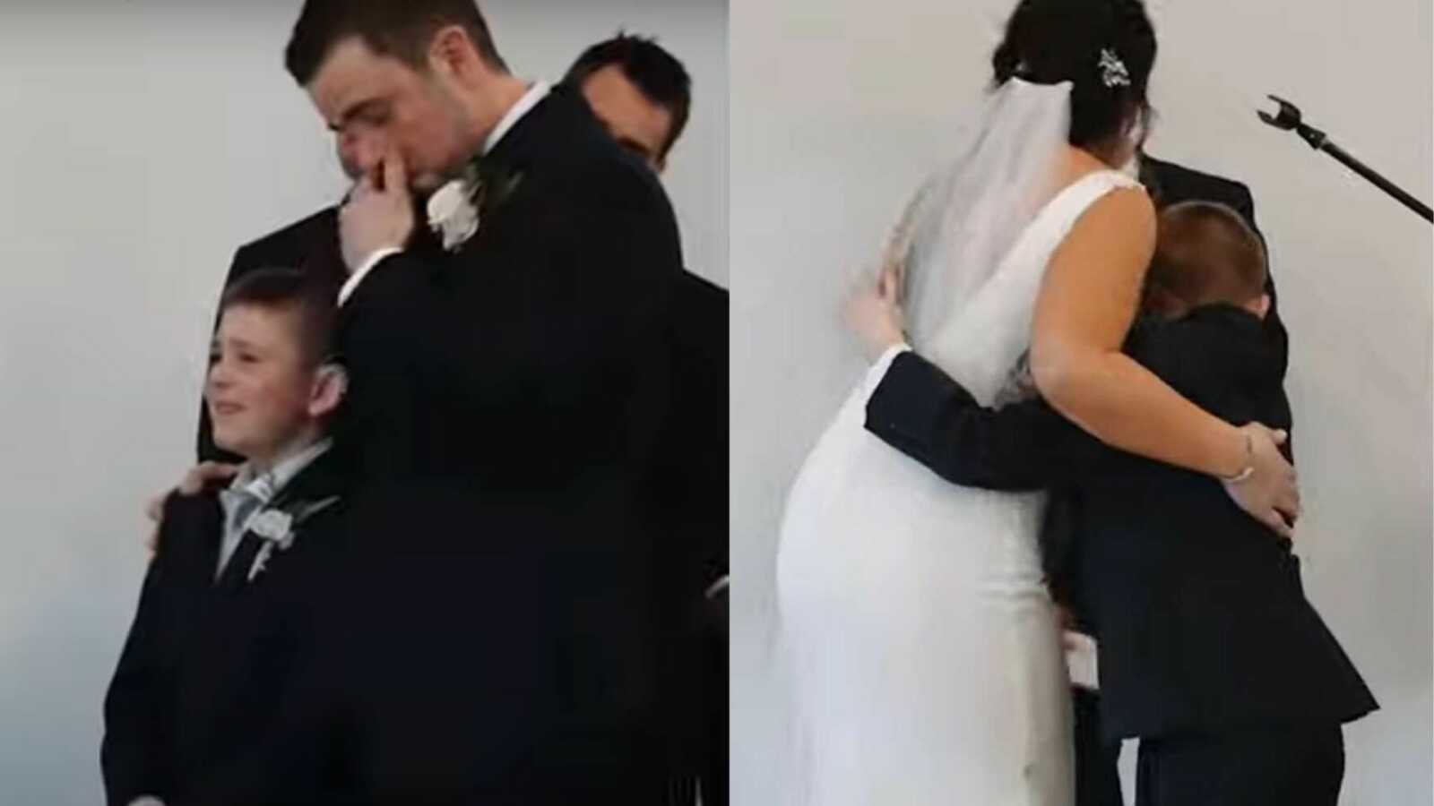 Tearful bride surprises stepson