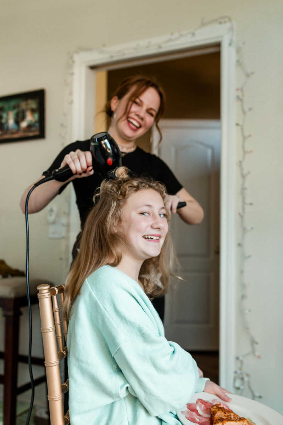 girl getting ready for the dance