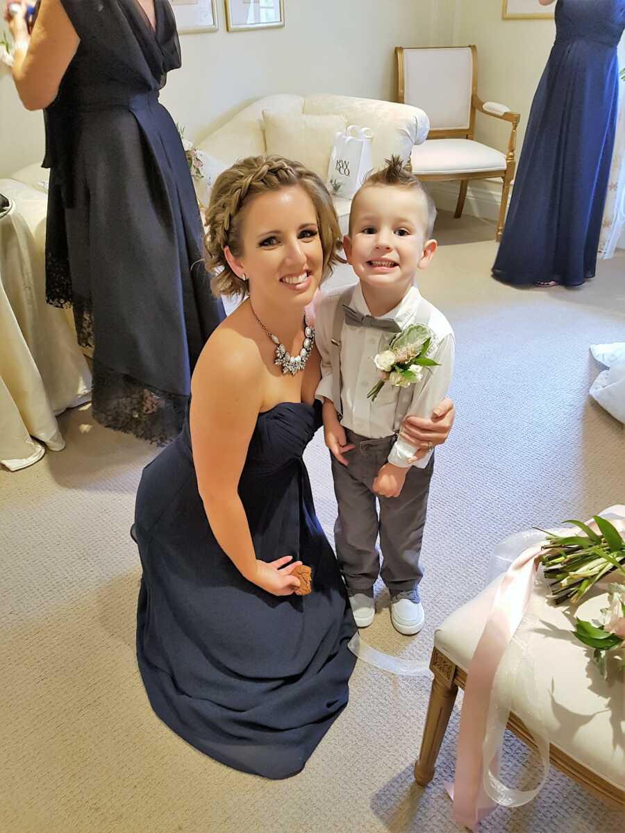 mom diagnosed with OCD attends aa wedding with her toddler son 