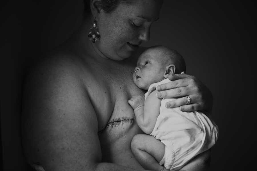 woman who beat cancer holding her daughter